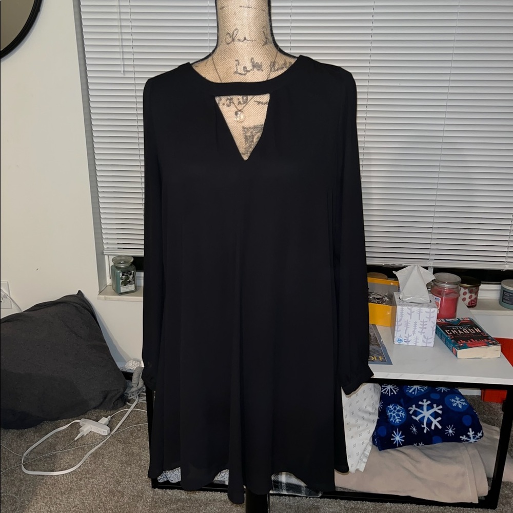 Express S black long sleeve dress